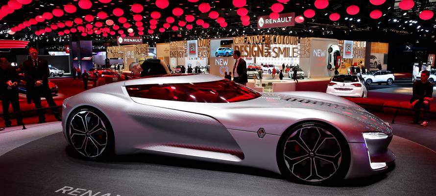 The concept car Renault Trezor is displayed on media day at the Paris auto show, in Paris