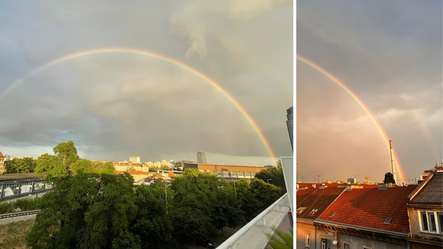 FOTO Zagrebačko nebo nakon kiše ukrasila je dupla duga