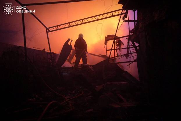 Aftermath of a Russian drone attack in Odesa