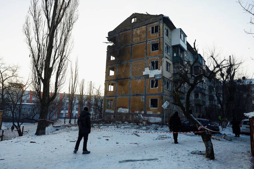 Aftermath of a Russian missile and drone attack, in Kyiv