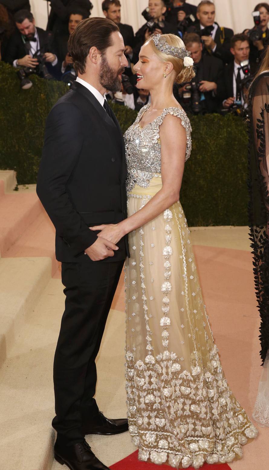 Actress Bosworth and husband Polish arrive at the Met Gala in New York