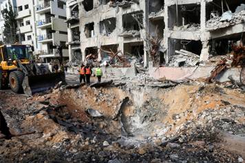 Aftemath of Iranian missile strike, after Israel and the U.S. launched strikes on Iran