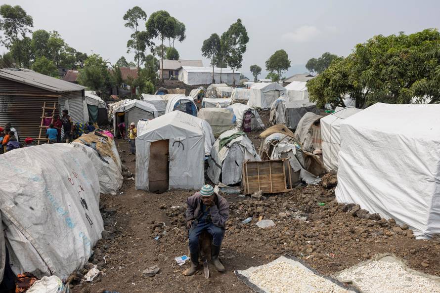 View of the Mugunga camps as some displaced people return home, days after the M23 rebel group seized the town of Goma
