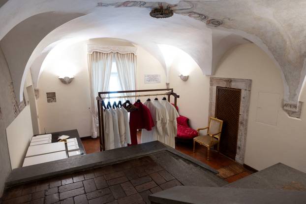 "Room of Tears", a small room next to the Sistine Chapel, ahead of the conclave to elect the next pope at the Vatican