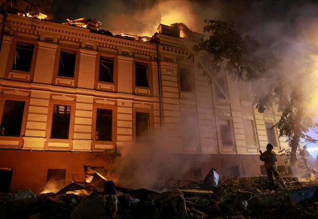 Russian missile strike in Kyiv
