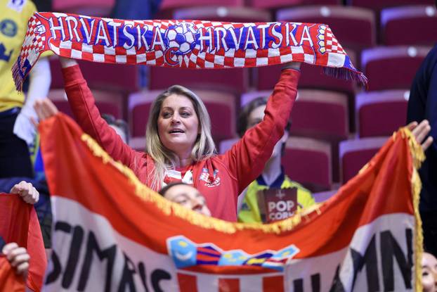 Malmo: Navijači na utakmici između Hrvatske i Švicarske EHF Europskog prvenstva