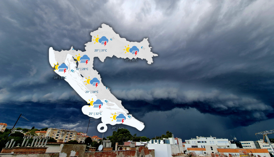 Stiže velika promjena vremena: Meteoalarm za cijelu Hrvatsku, nevrijeme i tuča, moguće bujice