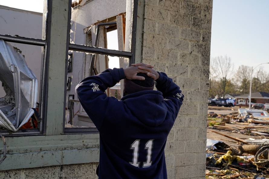 Aftermath of tornado in Wynne, Arkansas