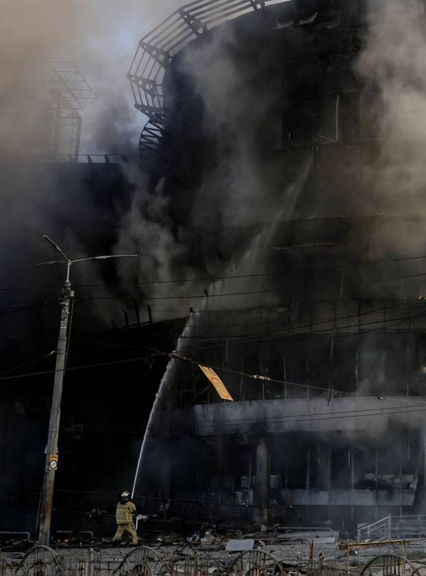 Aftermath of an overnight Russian missile and drone strike, in Kyiv