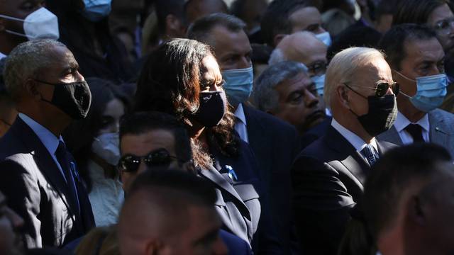 President Biden participates in a ceremony at the 9/11 Memorial in New York