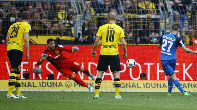 TSG Hoffenheim's Andrej Kramaric scores their first goal from the penalty spot