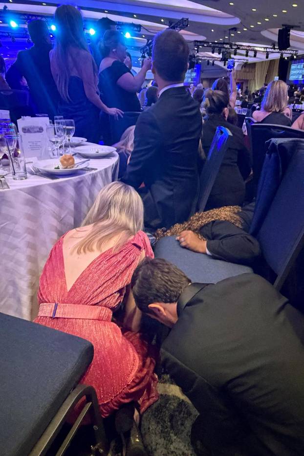 U.S. President Donald Trump and first lady Melania Trump rushed out of the White House Correspondents' Association dinner