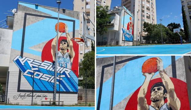FOTO NBA zvijezda poklonila mural gradu Zadru: Krešimir Ćosić osvanuo na Voštarnici!