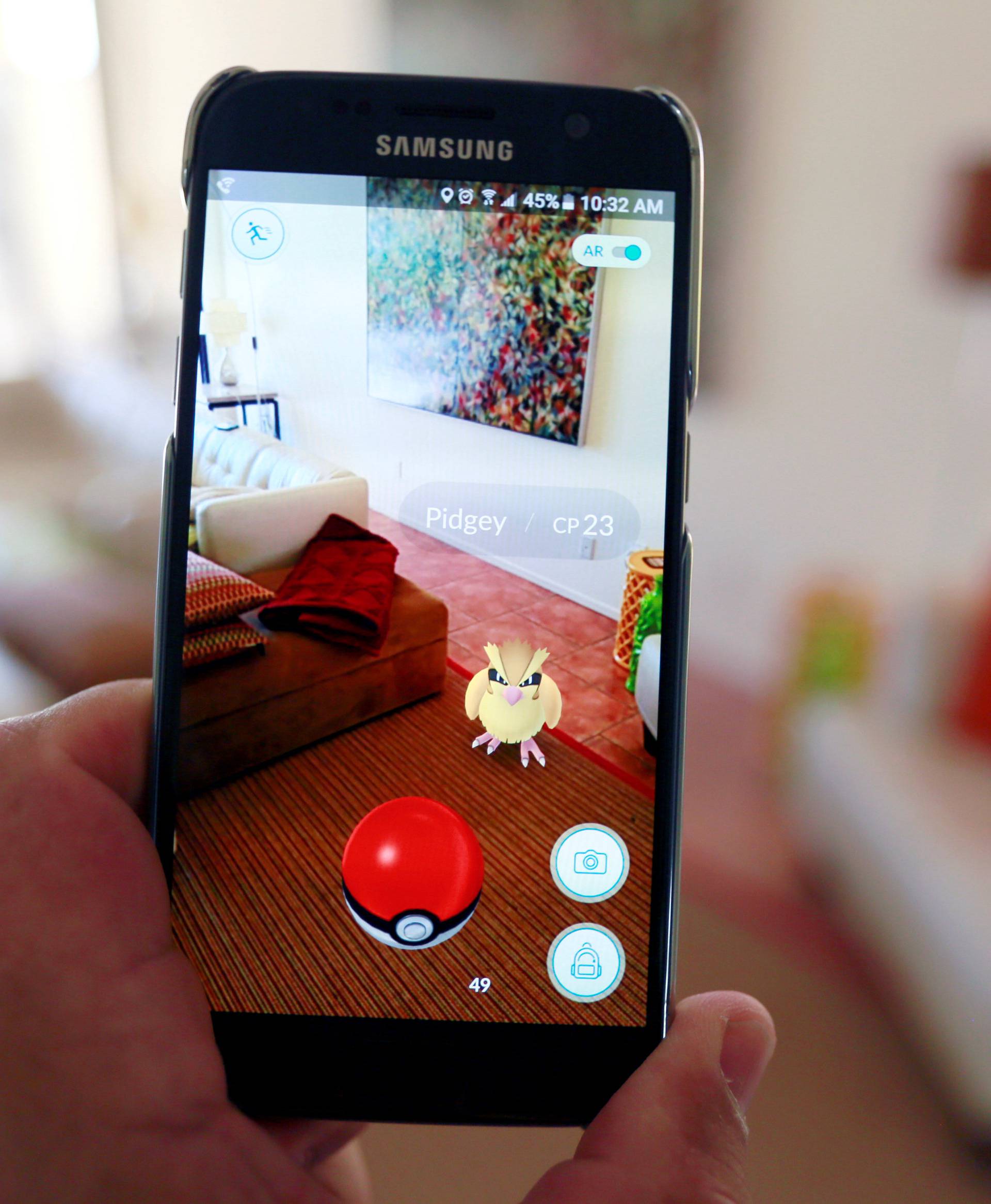 Illustration of the augmented reality mobile game "Pokemon Go"