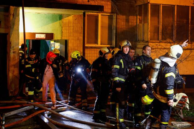 Aftermath of a Russian missile and drone attack, in Kyiv