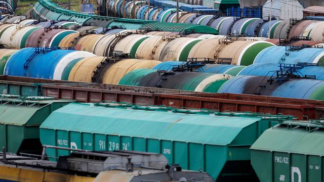 FILE PHOTO: A view shows railway cars in Kaliningrad