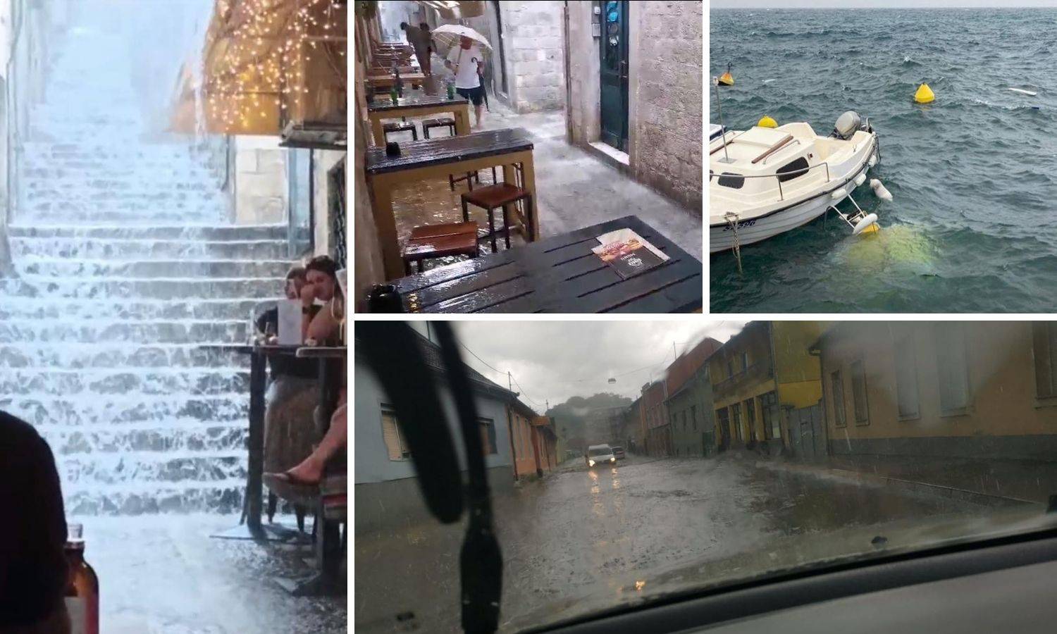 Nevrijeme haralo Hrvatskom: Pijavica kod Dubrovnika, ceste pod vodom, potonule brodice