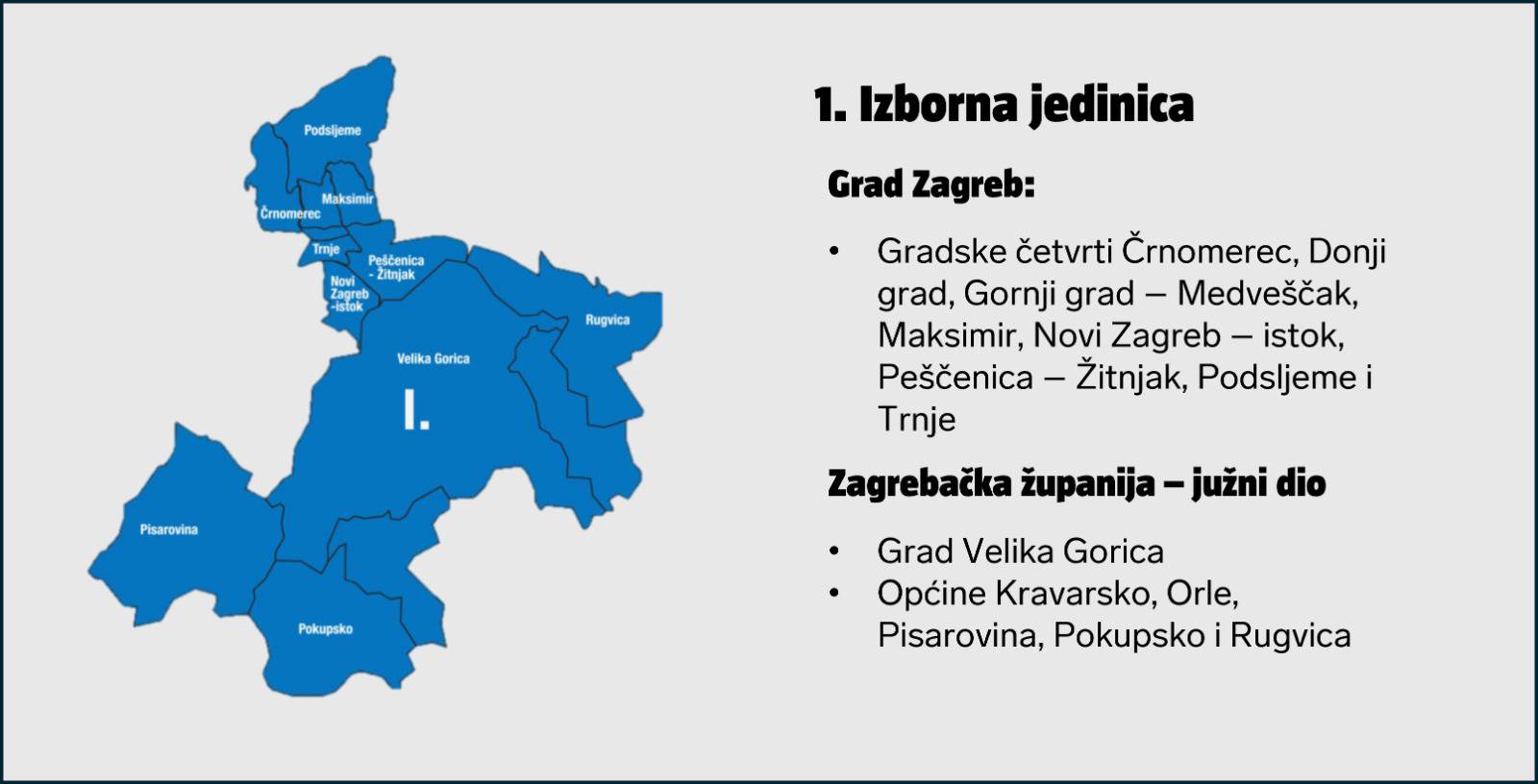 Pronađite svoju izbornu jedinicu na interaktivnoj karti! Velika promjena je za Grad Zagreb