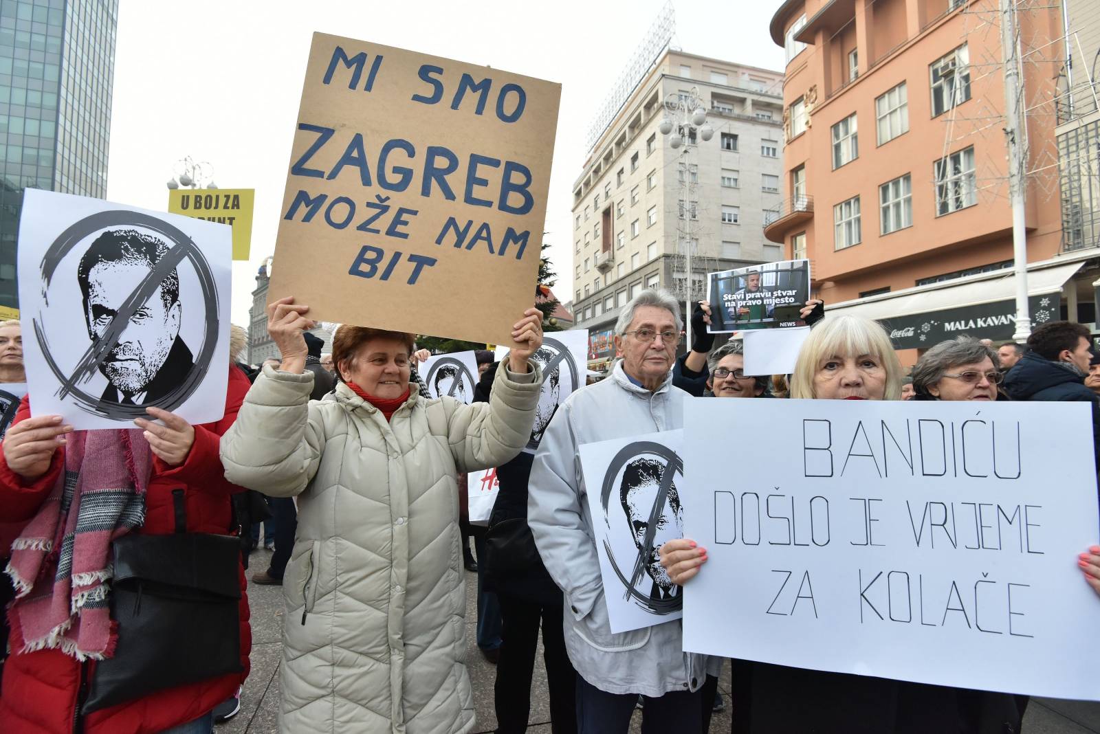 Zagreb: Na glavnom Trgu održan prosvjed protiv gradonačelnika Bandića