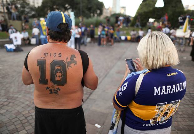 Argentines protest to demand justice after the death of soccer legend Diego Armando Maradona, in Buenos Aires