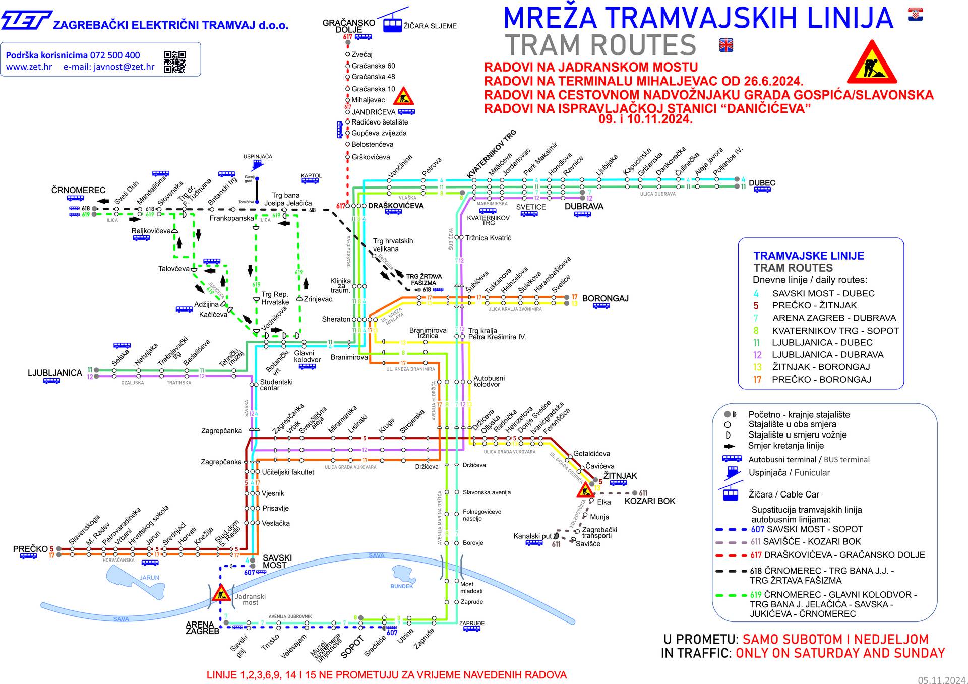 Tramvajska ludnica u Zagrebu! Linije 2, 6, 9 i 14 ne voze, a 5, 8, 11, 12, 13 i 17 imaju drugu rutu!