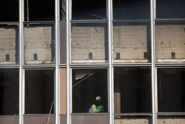 Zagreb: Radnici u Vjesnikovom neboderu