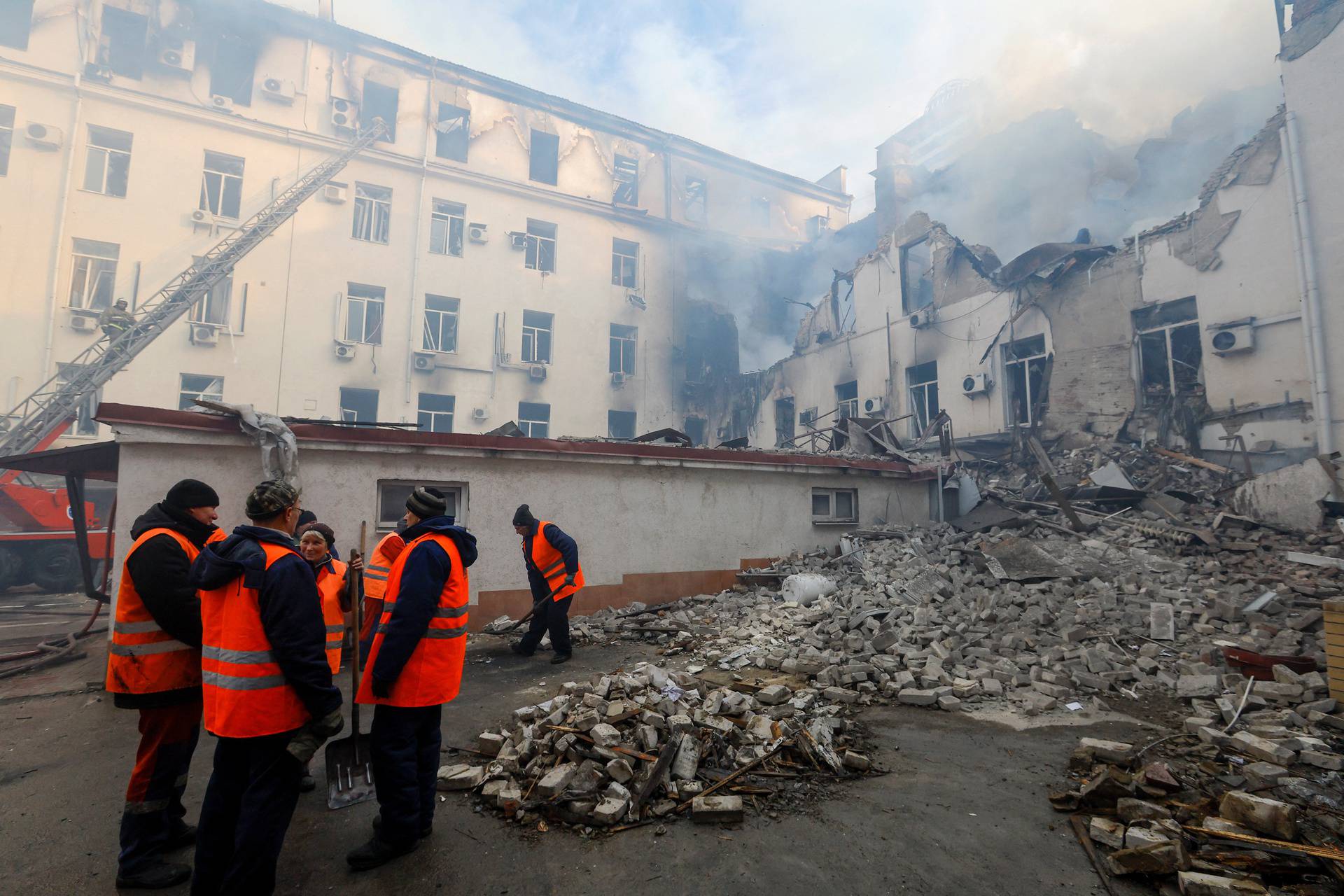 Aftermath of shelling in Donetsk