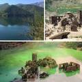 Potopljeno talijansko selo je mamac za turiste kada umjetno jezero ponekad, rijetko isuše
