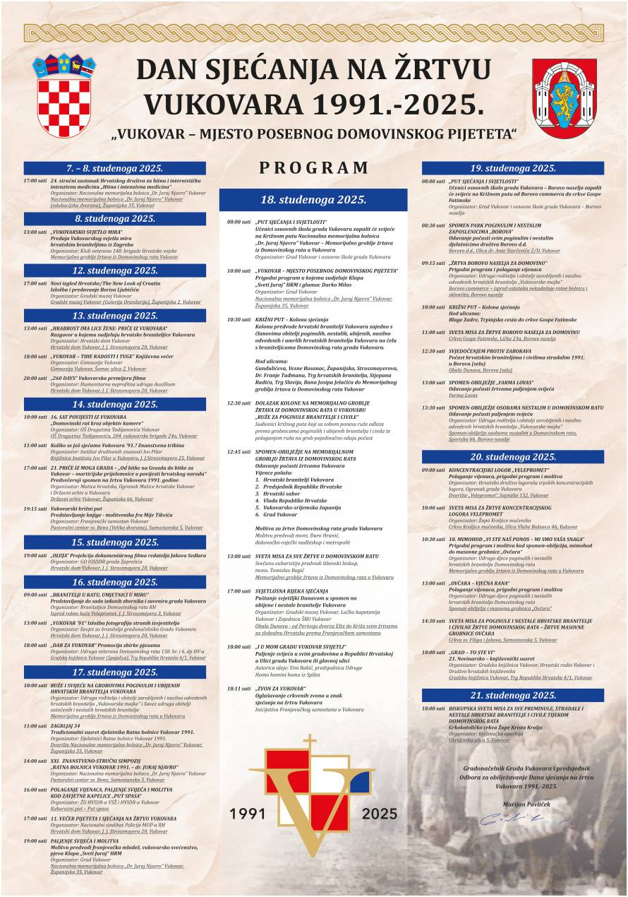 FOTO Ovo je detaljan program za Dan sjećanja u Vukovaru!