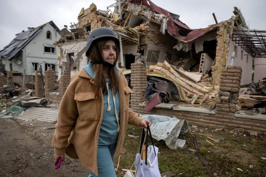 Aftermath of a Russian attack in Kyiv region