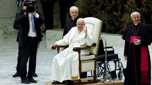 Pope Francis meets grandparents and grandchildren at the Vatican