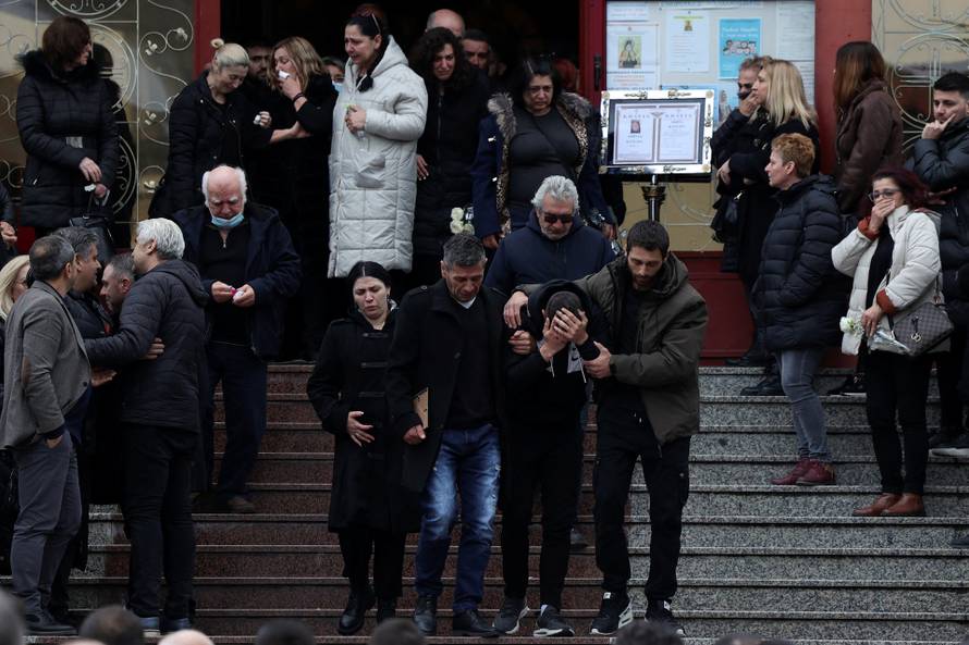 Funeral of a 34-year old woman, a victim of a train collision near the city of Larissa