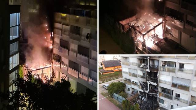 VIDEO Požar u Zagrebu: Gorjeli stanovi u Španskom do 4. kata. Sedam ljudi se nagutalo dima