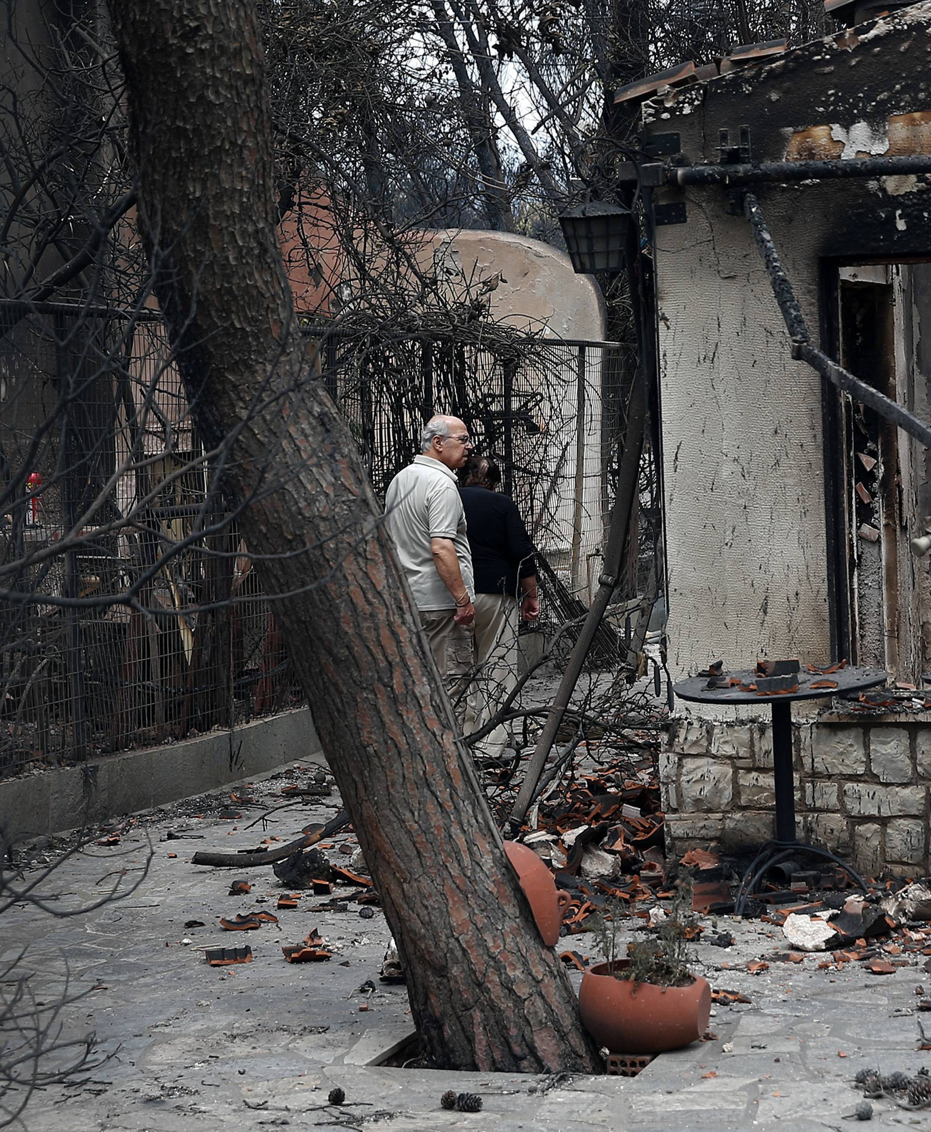 Wildfire at the village of Mati, near Athens