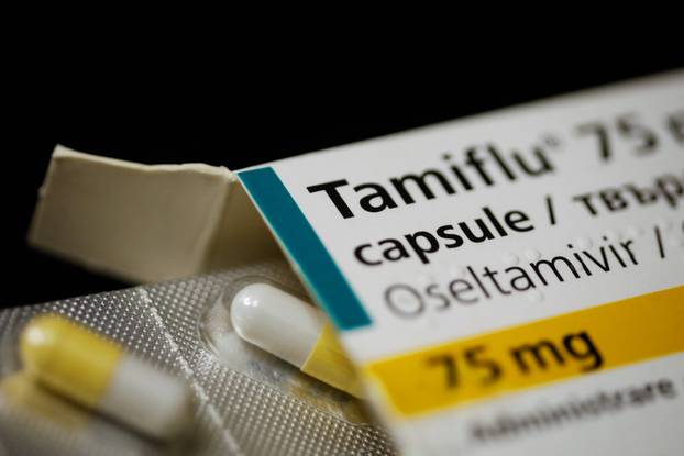 Close up image with a Tamiflu capsule (oseltamivir) on a blister