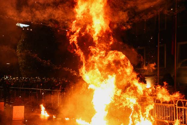 Anti-government protest, triggered by a corruption investigation into Albania's Deputy Prime Minister Balluku, in Tirana