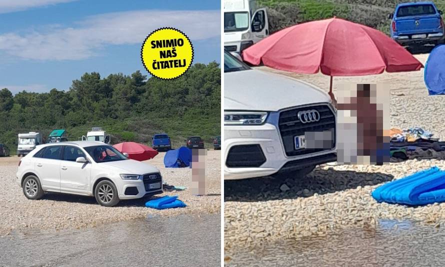 Prvi red u moru: Bahati turisti u Biogradu parkirali su na plažu. Kupači su ih molili da se maknu