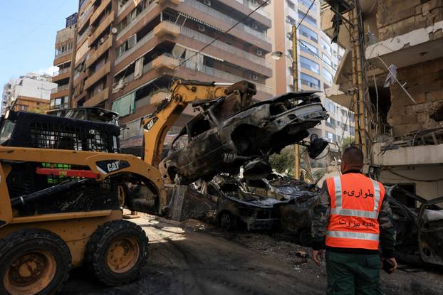 Aftermath of an Israeli strike carried out on Wednesday, in Al-Mazraa in Beirut