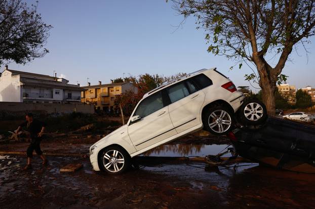 Aftermath of floods in Utiel