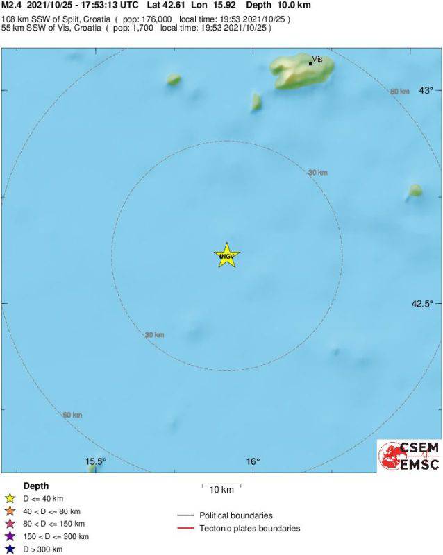 Potres jačine 2.4 po Richteru navečer protresao Jadran