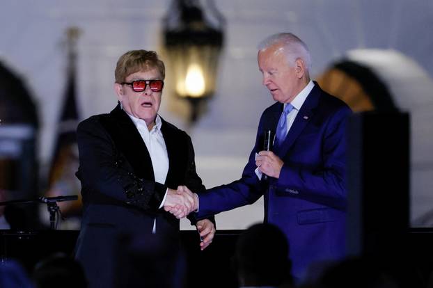 U.S. President Biden hosts British rocker Elton John at the White House