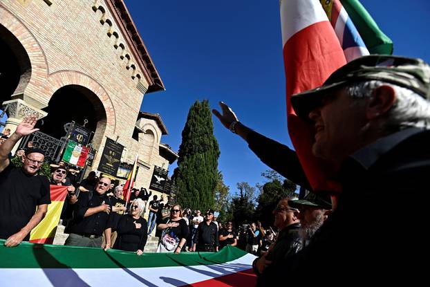 Neo-fascists mark the 100th anniversary of Mussolini's march on Rome, in Predappio