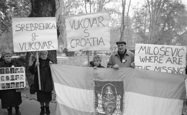 Prosvjed u Zagrebu za sve nastale u Vukovaru, 13.11.1995.
