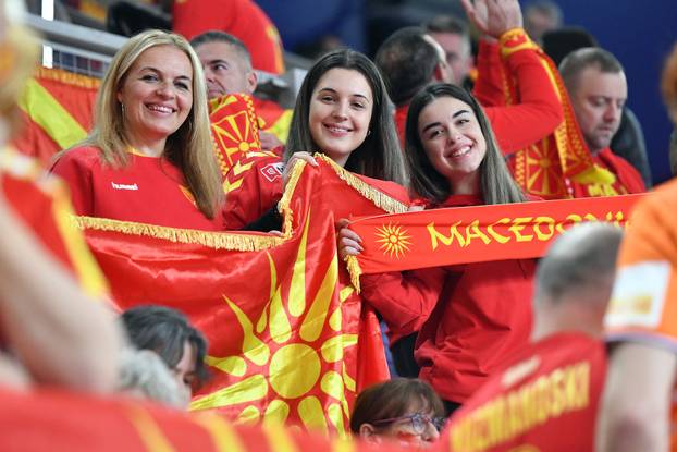 Varaždin: Navijači na utakmici IHF Svjetskog rukometnog prvenstva 2025., Mađarska - Sjeverna Makedonija