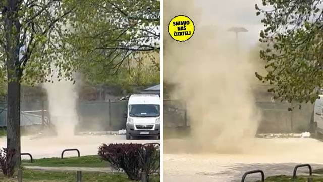 VIDEO Usred Zagreba snimio prašinski vrtlog: 'Dizao se i 30  metara, kao da je mini tornado'