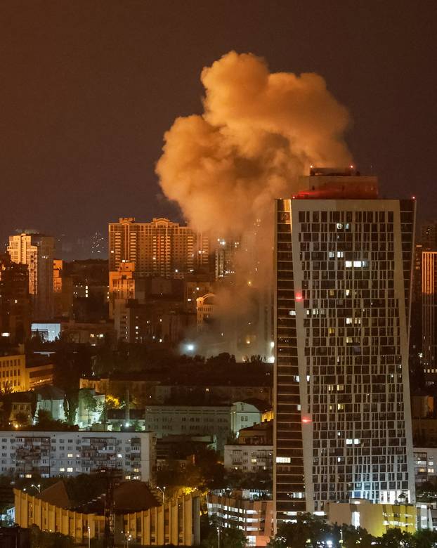 Russian drone and missile strike in Kyiv