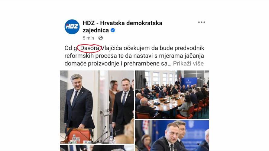 Pa zar opet? HDZ-u se ponovio 'slučaj' Filipović. Davida Vlajčića na Facebooku su nazvali - Davor