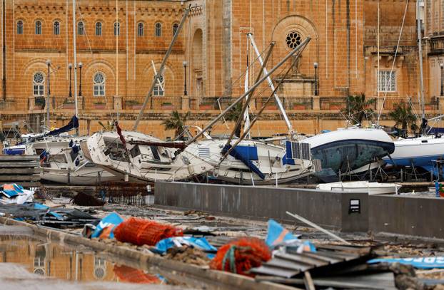 Aftermath of Storm Harry which wreaked havoc across Malta