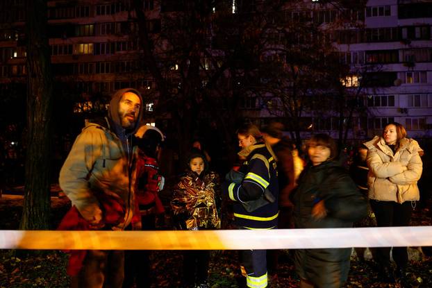 Aftermath of a Russian missile and drone attack, in Kyiv