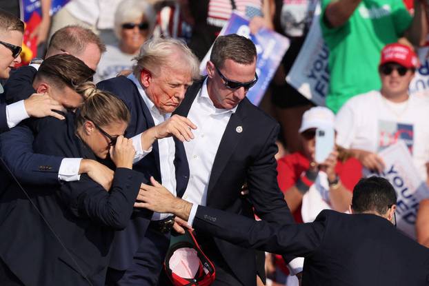 Republican presidential candidate Donald Trump holds a campaign rally in Butler